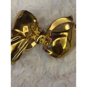 Vintage Monet Gold-Tone Bow Brooch | Large Statement Ribbon Pin Signed